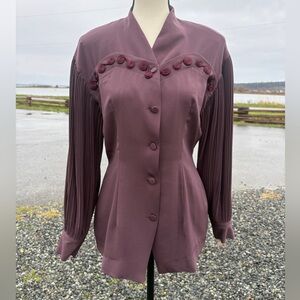 Vintage Faitat Mauve Button-Front Blouse